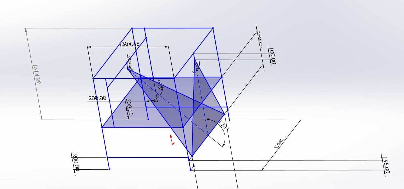 CAD design of the test station structure